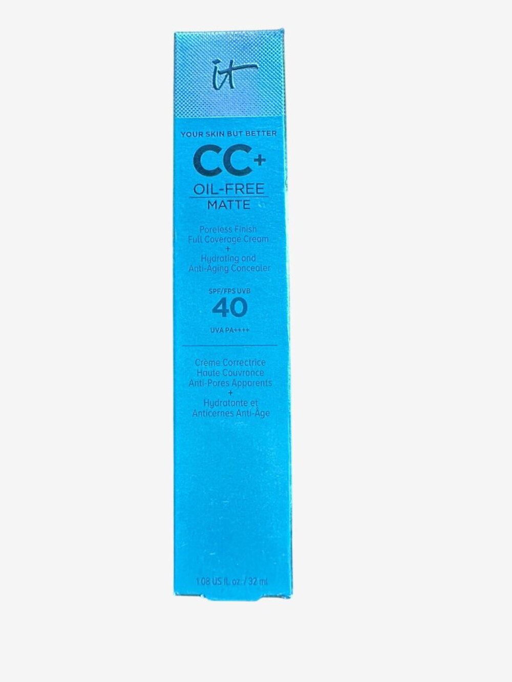 It Cosmetics CC+ Oil-Free Matte Full Coverage Cream SPF 40 Deep 1.08 Oz